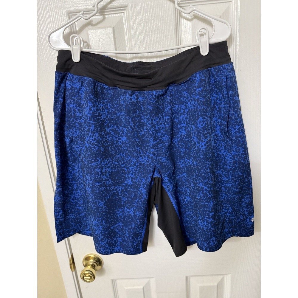 Lululemon Assert Short 9" Hi Impact Camo Kayak Blue Deep Navy Mens Size Large